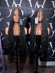 HD Knotless Full Lace w/ Human Boho Ends
