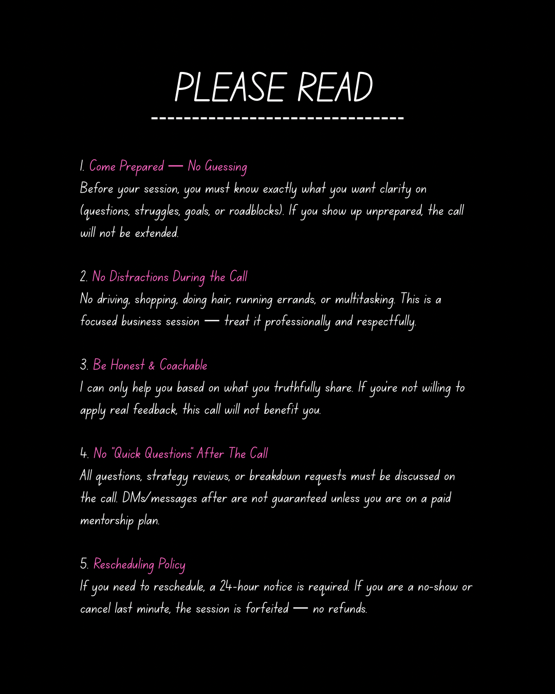 1-1 coaching call (DM for availability)