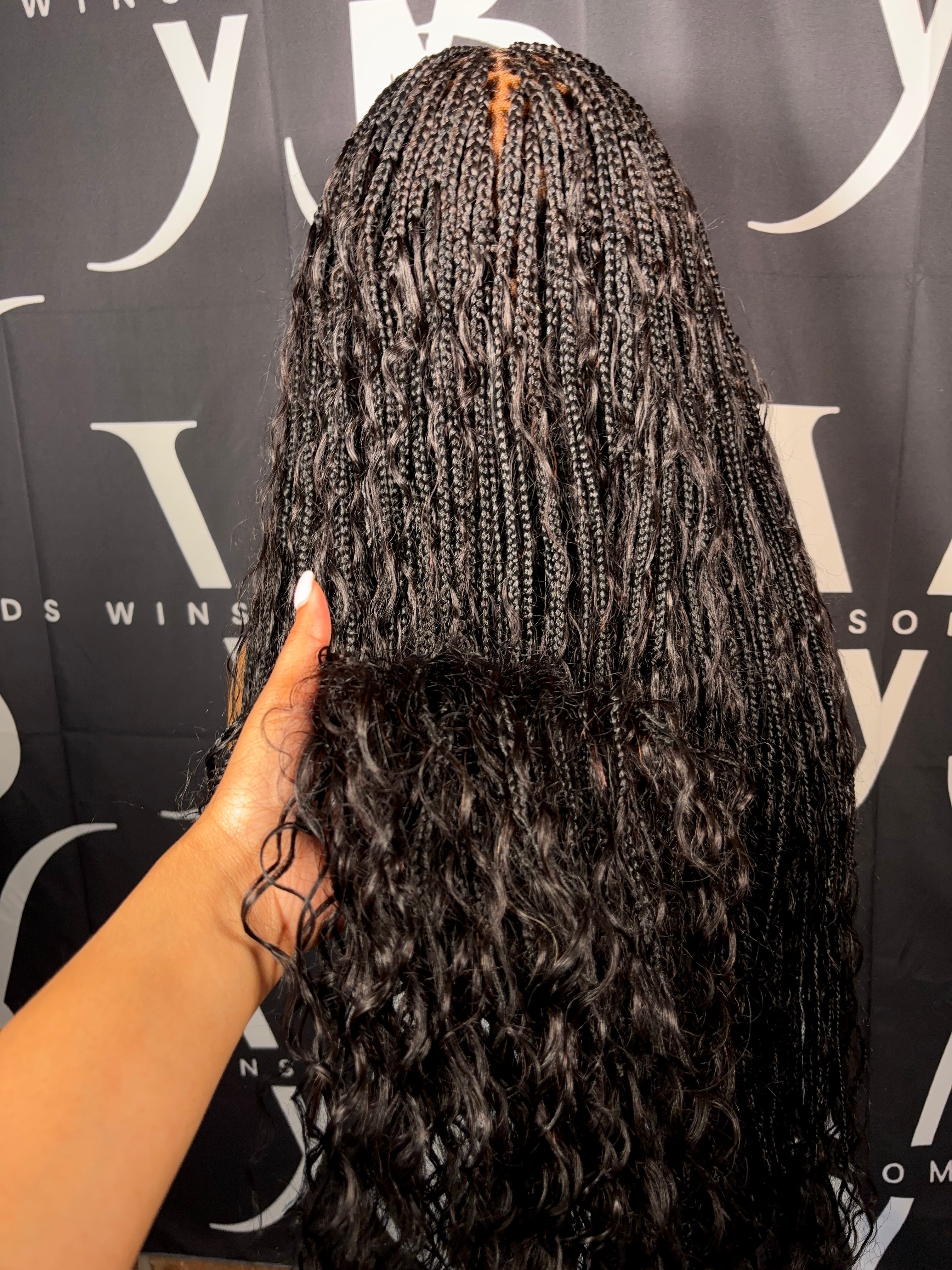 100% Human Hair Curls Boho Knotless Full Lace
